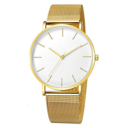 Minimalist Quartz Watch with Stainless Steel Mesh Strap – Sleek Design and Water Resistant 10