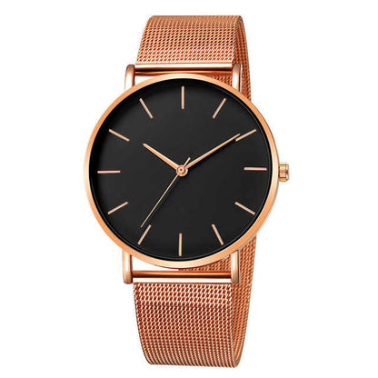 Minimalist Quartz Watch with Stainless Steel Mesh Strap – Sleek Design and Water Resistant 11
