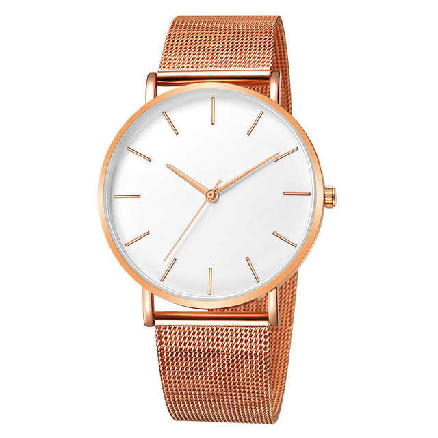 Minimalist Quartz Watch with Stainless Steel Mesh Strap – Sleek Design and Water Resistant 6