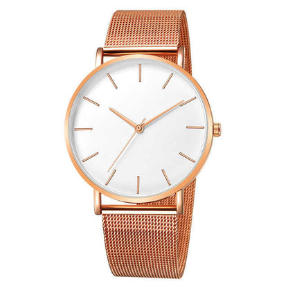 Minimalist Quartz Watch with Stainless Steel Mesh Strap – Sleek Design and Water Resistant 6