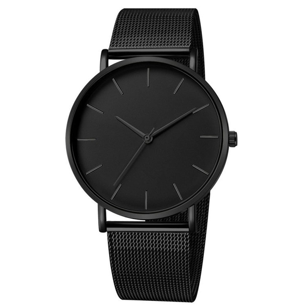 Minimalist Quartz Watch with Stainless Steel Mesh Strap – Sleek Design and Water Resistant 8