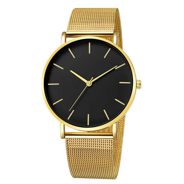 Minimalist Quartz Watch with Stainless Steel Mesh Strap – Sleek Design and Water Resistant 9