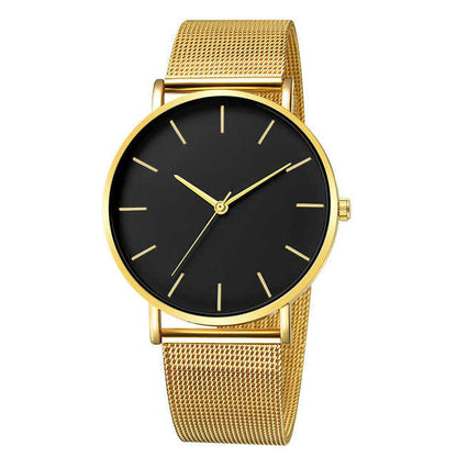 Minimalist Quartz Watch with Stainless Steel Mesh Strap – Sleek Design and Water Resistant 9