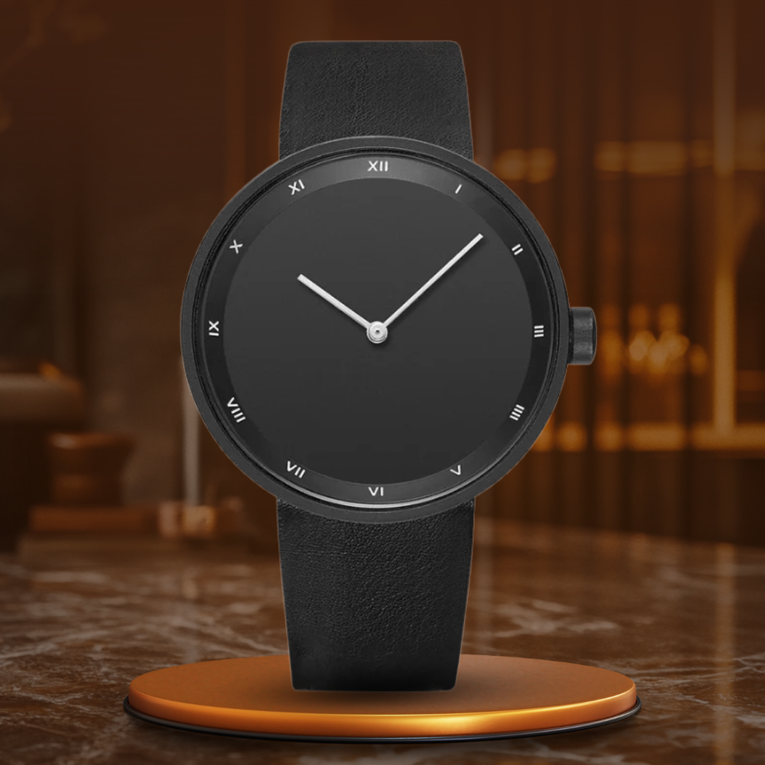 Minimalist Quartz Wrist Watch for Men – Slim Waterproof Design with PU Strap and Elegant Dial 0