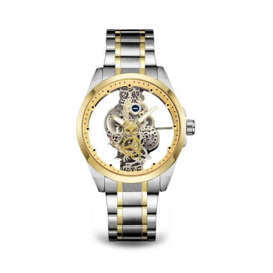 Motorhead Lone Wolf Wild Gold Edition - Skeleton Dial Watch with Leather Strap 0