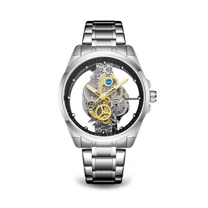 Motorhead Lone Wolf Wild Gold Edition - Skeleton Dial Watch with Leather Strap 8