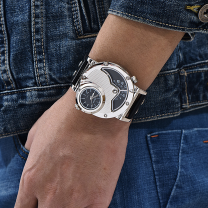 Multi-Time Zone Leather Strap Watch with Quartz Movement – Stylish and Durable for Modern Men 4