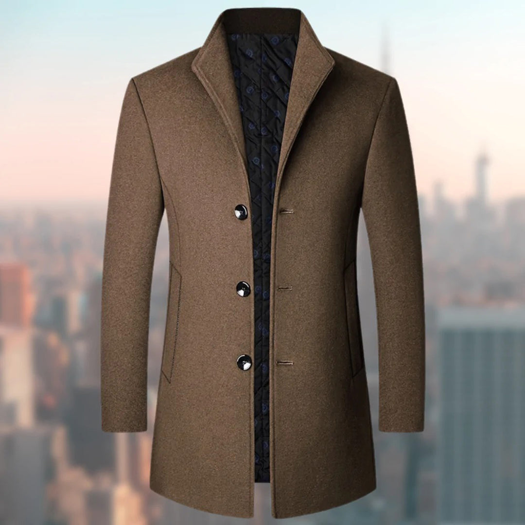 Stylish Men's Buttoned Trench Coat - Classic Elegance for All Seasons, Perfect for Casual and Formal Wear