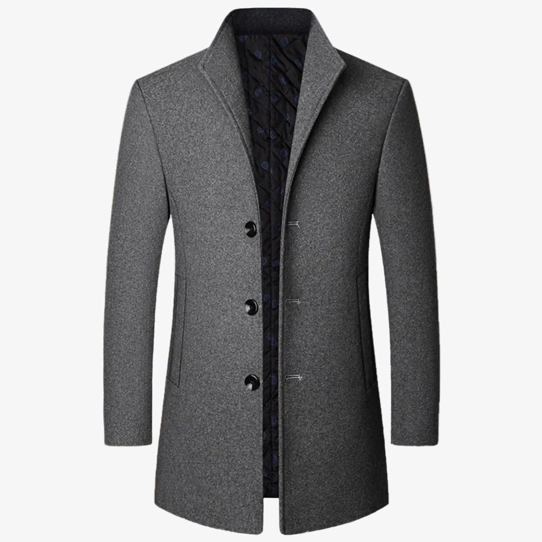 Stylish Men's Buttoned Trench Coat - Classic Elegance for All Seasons, Perfect for Casual and Formal Wear