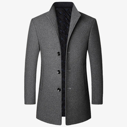 Stylish Men's Buttoned Trench Coat - Classic Elegance for All Seasons, Perfect for Casual and Formal Wear