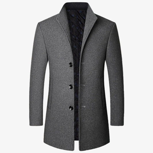 Stylish Men's Buttoned Trench Coat - Classic Elegance for All Seasons, Perfect for Casual and Formal Wear
