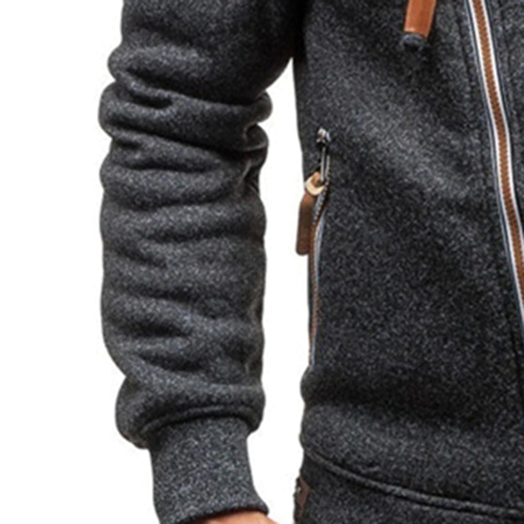 Men's Asymmetrical Zip Hooded Jacket - Stylish & Functional Outerwear for Everyday Wear