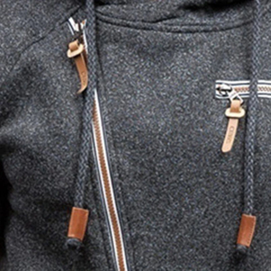 Men's Asymmetrical Zip Hooded Jacket - Stylish & Versatile Outerwear for Trendy Casual Looks