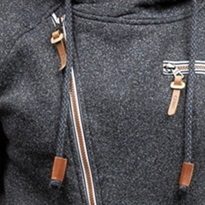 Men's Asymmetrical Zip Hooded Jacket - Stylish, Trendy Outerwear for Casual and Active Wear
