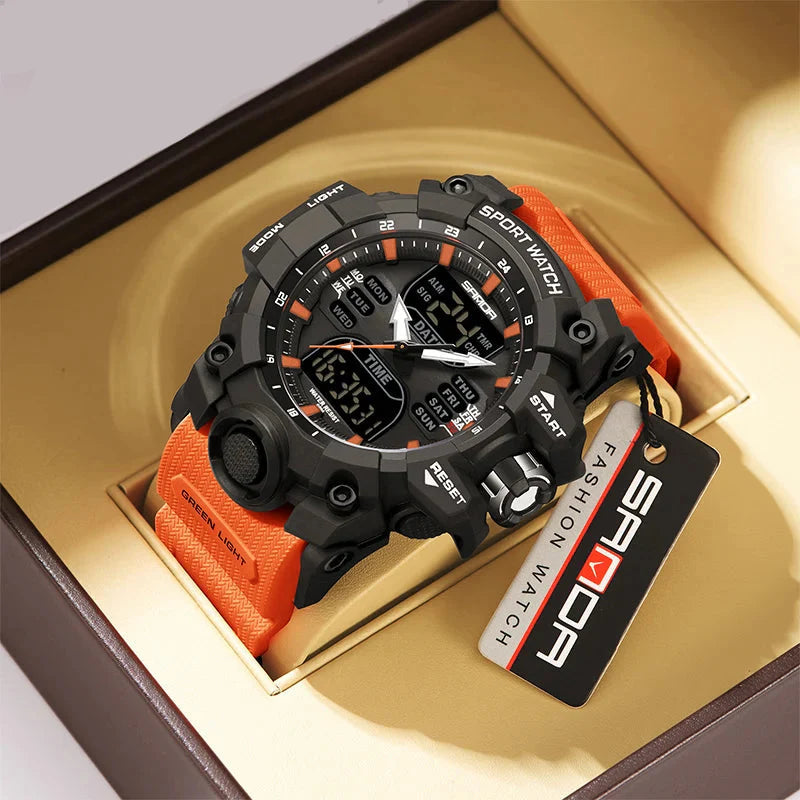 Premium Military Sports Watch with Dual Display, 50M Waterproof, Shock-Resistant Outdoor Timepiece 1