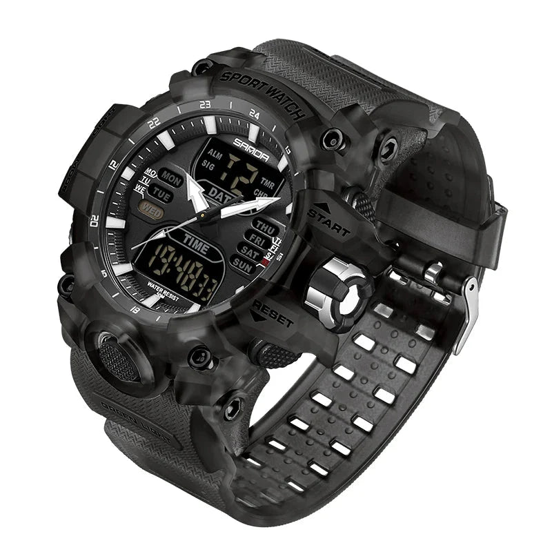 Premium Military Sports Watch with Dual Display, 50M Waterproof, Shock-Resistant Outdoor Timepiece 12