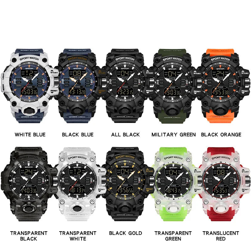 Premium Military Sports Watch with Dual Display, 50M Waterproof, Shock-Resistant Outdoor Timepiece 6