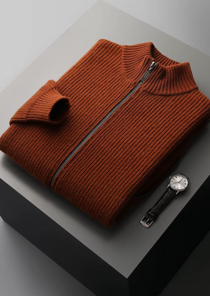 Ribbed Cardigan Grey Extra-Fine Merino Wool 11