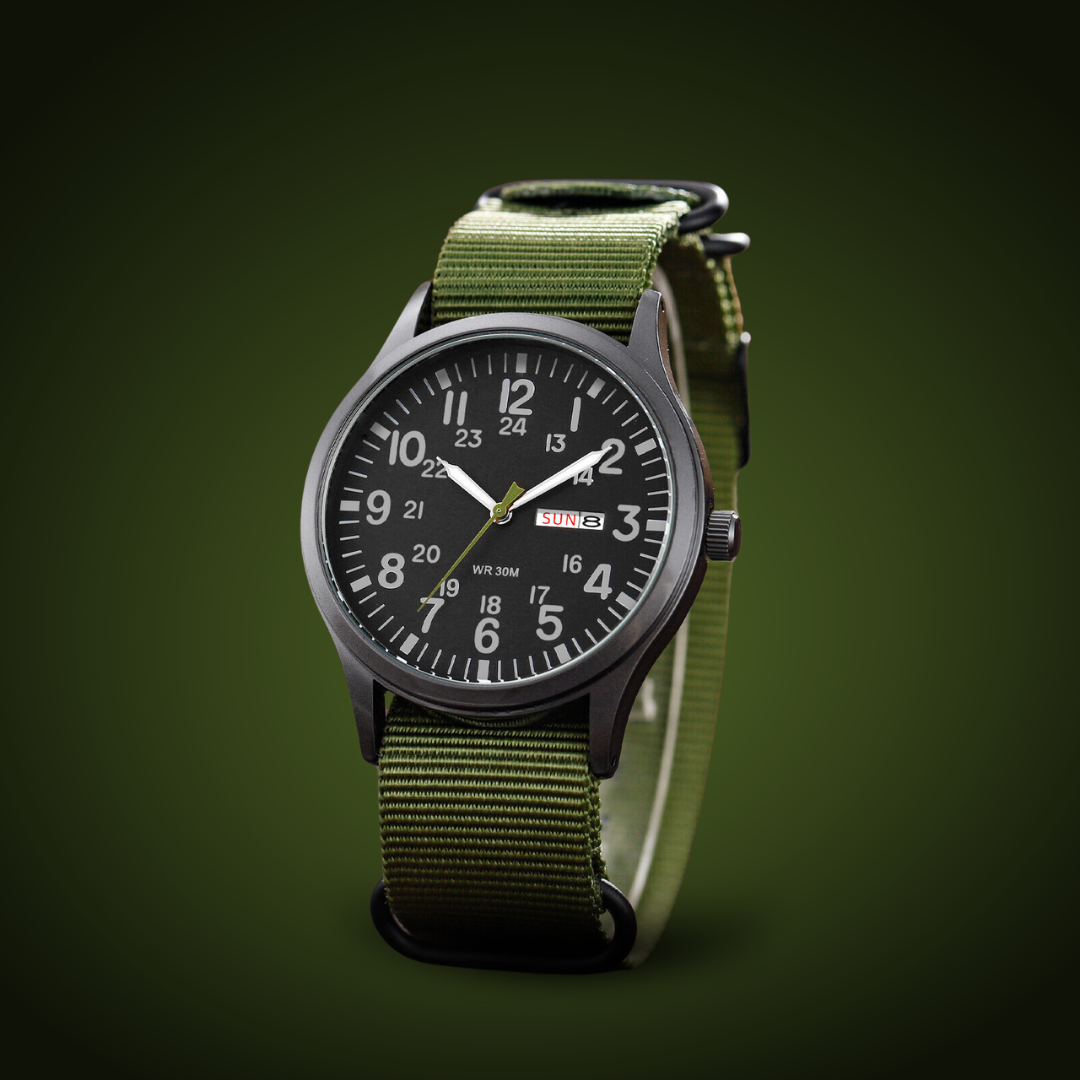 Rugged Trailblazer Field Watch with Fabric Strap – Durable and Stylish Outdoor Timepiece 4