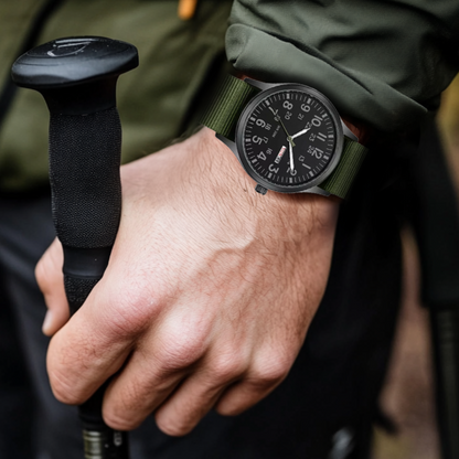 Rugged Trailblazer Field Watch with Fabric Strap – Durable and Stylish Outdoor Timepiece 6