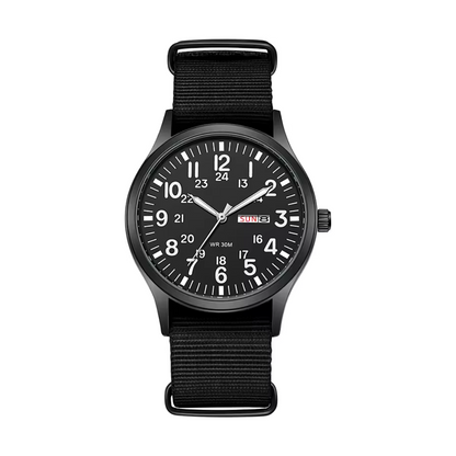 Rugged Trailblazer Field Watch with Fabric Strap – Durable and Stylish Outdoor Timepiece 9