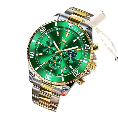 Men’s Quartz Watch – Stainless Steel Band with Day-Date Display