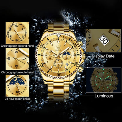 Men’s Quartz Watch – Stainless Steel Band with Day-Date Display