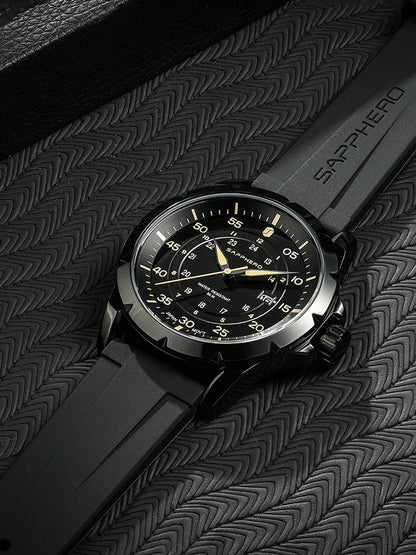 Men’s Bold Quartz Watch – Dual-Tone Stainless Steel with Sporty Silicone Band