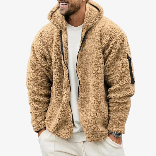 Men's Stylish Fleece Jacket with Collar - Warm, Comfortable, and Versatile Outerwear for All Seasons