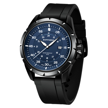 Men’s Bold Quartz Watch – Dual-Tone Stainless Steel with Sporty Silicone Band