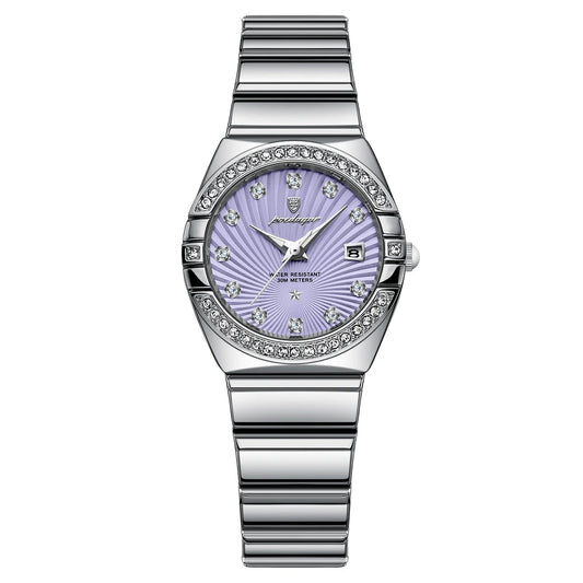 Women’s Diamond Quartz Watch – Two-Tone Stainless Steel with Luminous Display