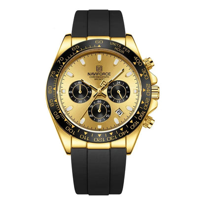 Men’s Sport Quartz Chronograph Watch – Silicone Band with Luminous Hands