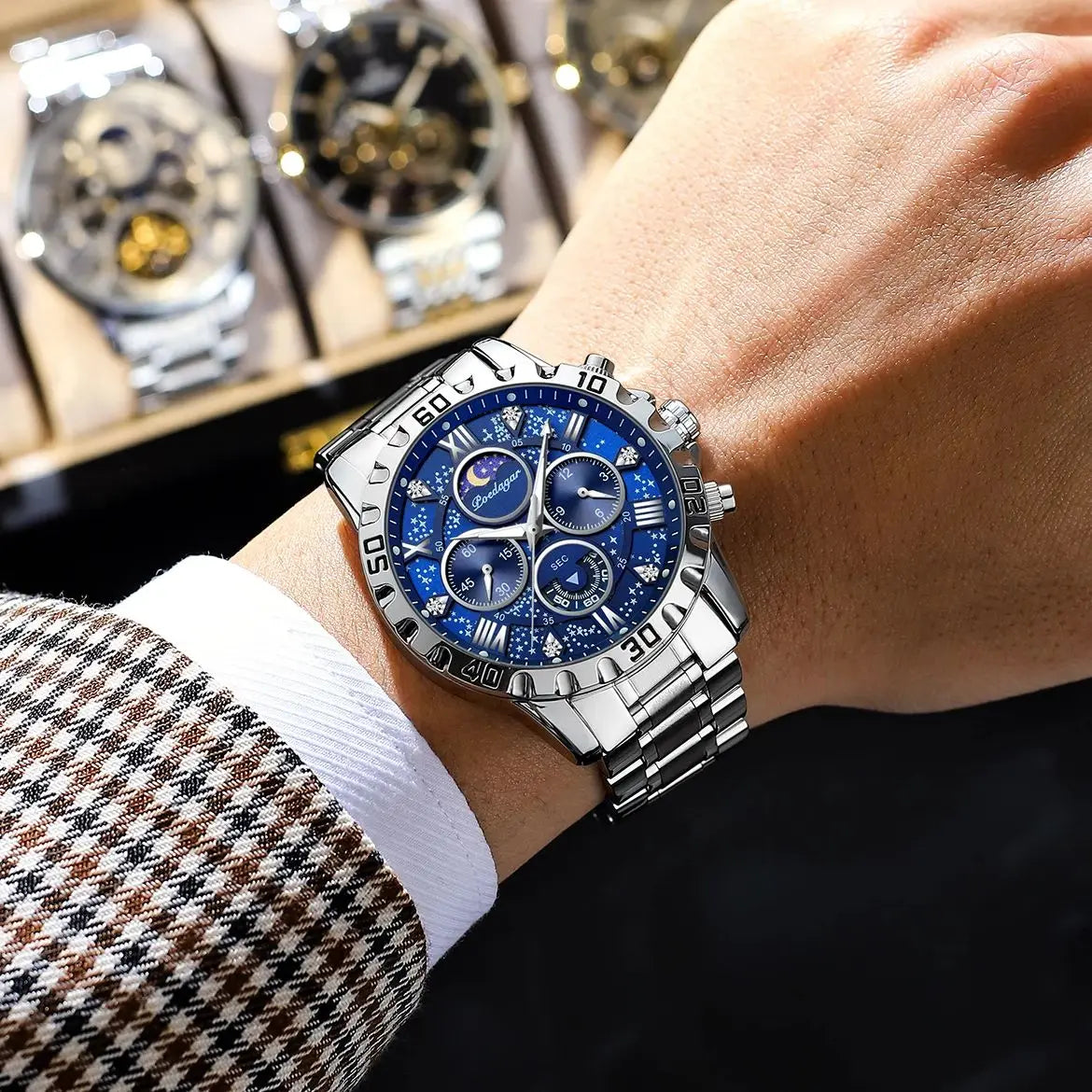 Men’s Business & Sports Quartz Watch – Chronograph with Date Display