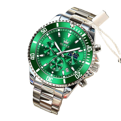 Men’s Quartz Watch – Stainless Steel Band with Day-Date Display