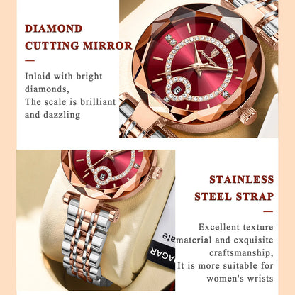 Women’s Ultra-Thin Quartz Watch – Luminous Hands with Diamond-Cut Crystal