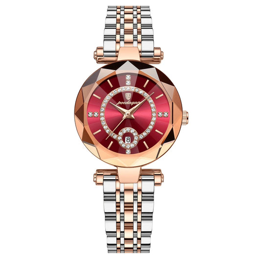 Women’s Ultra-Thin Quartz Watch – Luminous Hands with Diamond-Cut Crystal