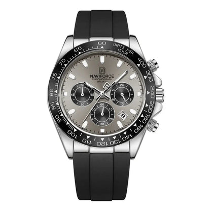 Men’s Sport Quartz Chronograph Watch – Silicone Band with Luminous Hands