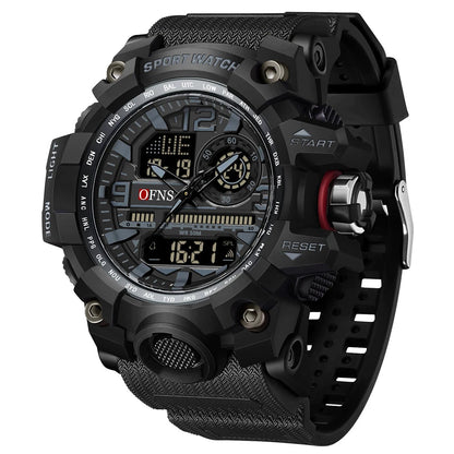 Men’s Multifunctional Sports Watch – LED Digital & Analog Military Quartz Design