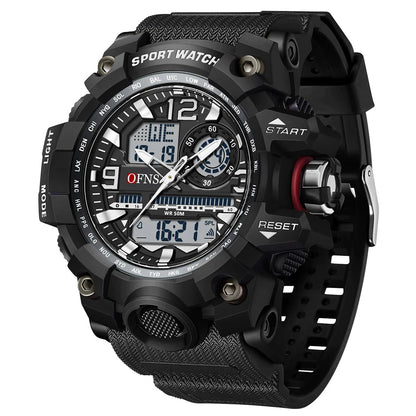 Men’s Multifunctional Sports Watch – LED Digital & Analog Military Quartz Design