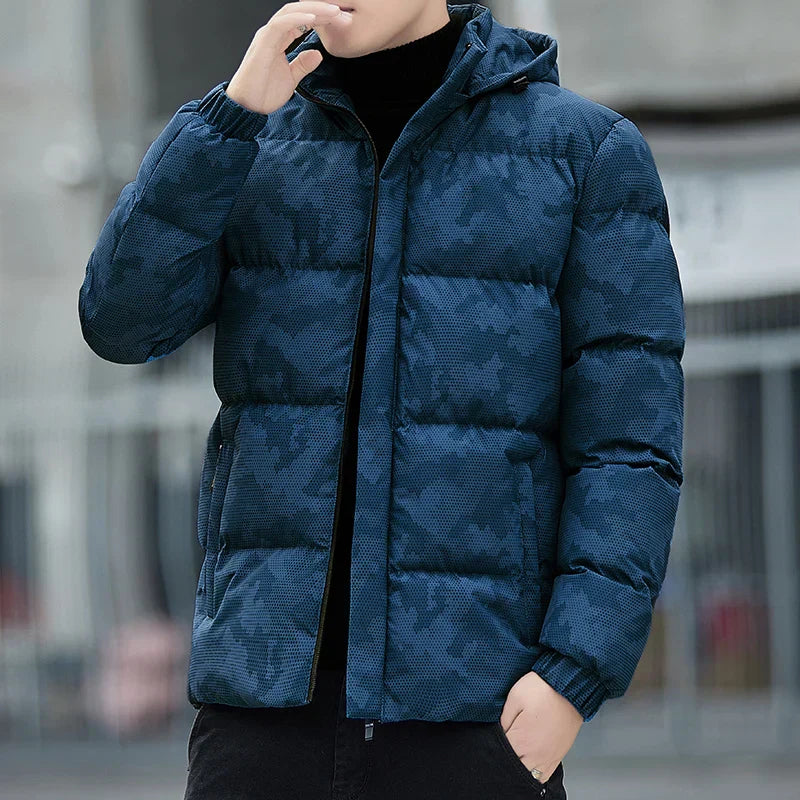 Men's Camouflage Winter Jacket with Hood - Warm, Stylish, and Weather-Resistant Outdoor Coat for Cold Weather Adventures