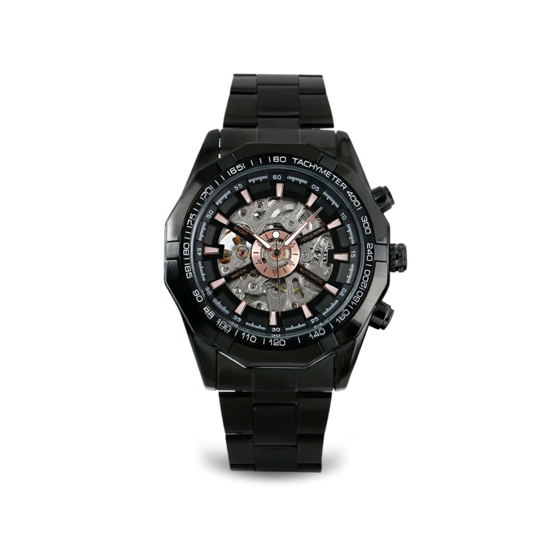Steel Phantom Edition Watch with Open Skeleton Dial – Rugged Stainless Steel Timepiece, Water-Resistant, 45mm 10