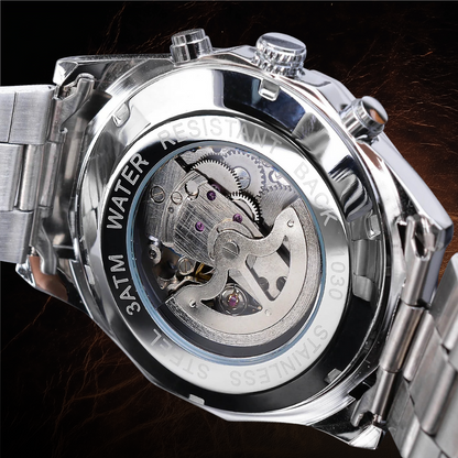 Steel Phantom Edition Watch with Open Skeleton Dial – Rugged Stainless Steel Timepiece, Water-Resistant, 45mm 7