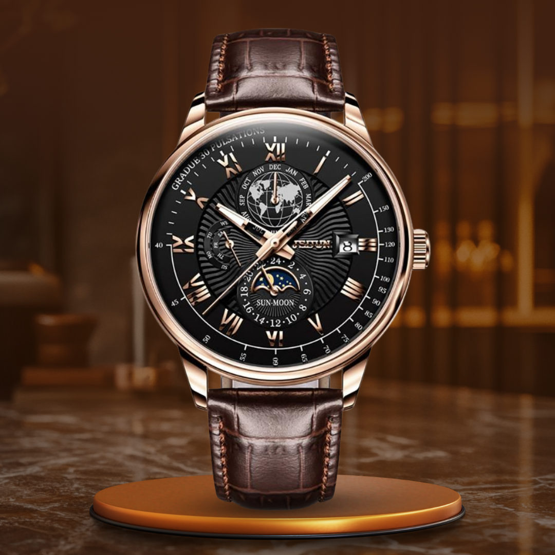 Stylish Light Quartz Watch – Faux Three-Eye Dial, Versatile for Any Occasion