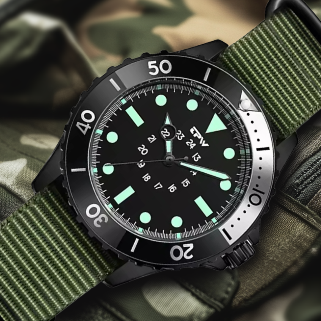 Tactical Diver Field Watch - Durable 40mm Case, Stylish & Versatile 6