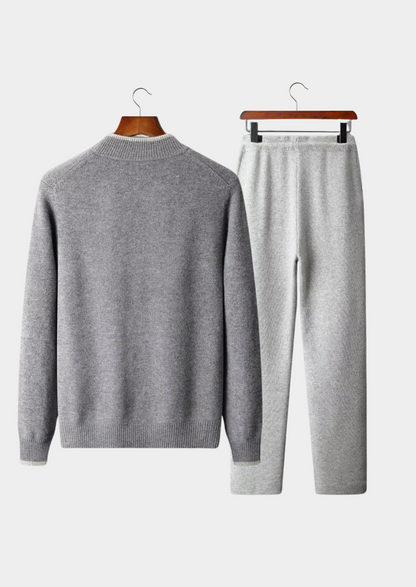 Two-Tone Merino Wool Set Grey and Cream