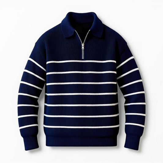 Miles - Striped Cotton Sweater for Timeless Style