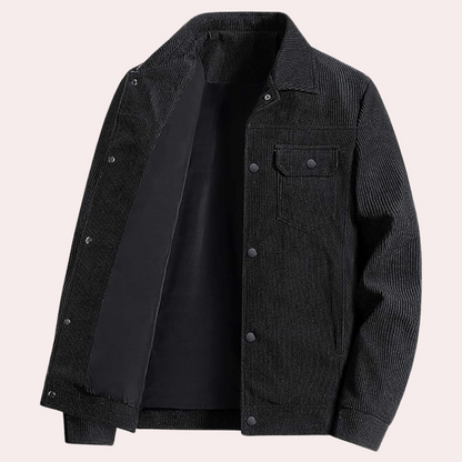 Men's Corduroy Jacket with Pockets - Stylish & Comfortable Outerwear for Fall & Winter Fashion