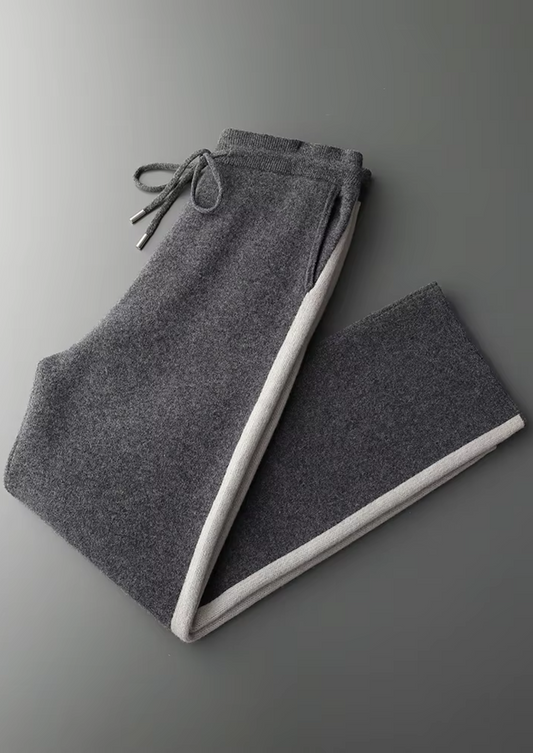 Wide Leisure Trousers Grey Extra-Fine Merino Wool