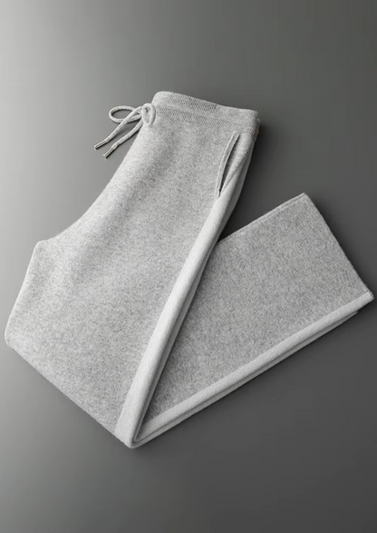 Wide Leisure Trousers Grey Extra-Fine Merino Wool