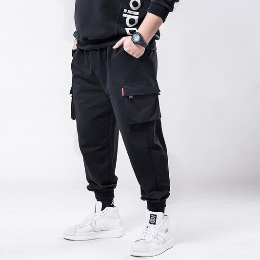 Women's Cargo Joggers Black Cotton Blend 0